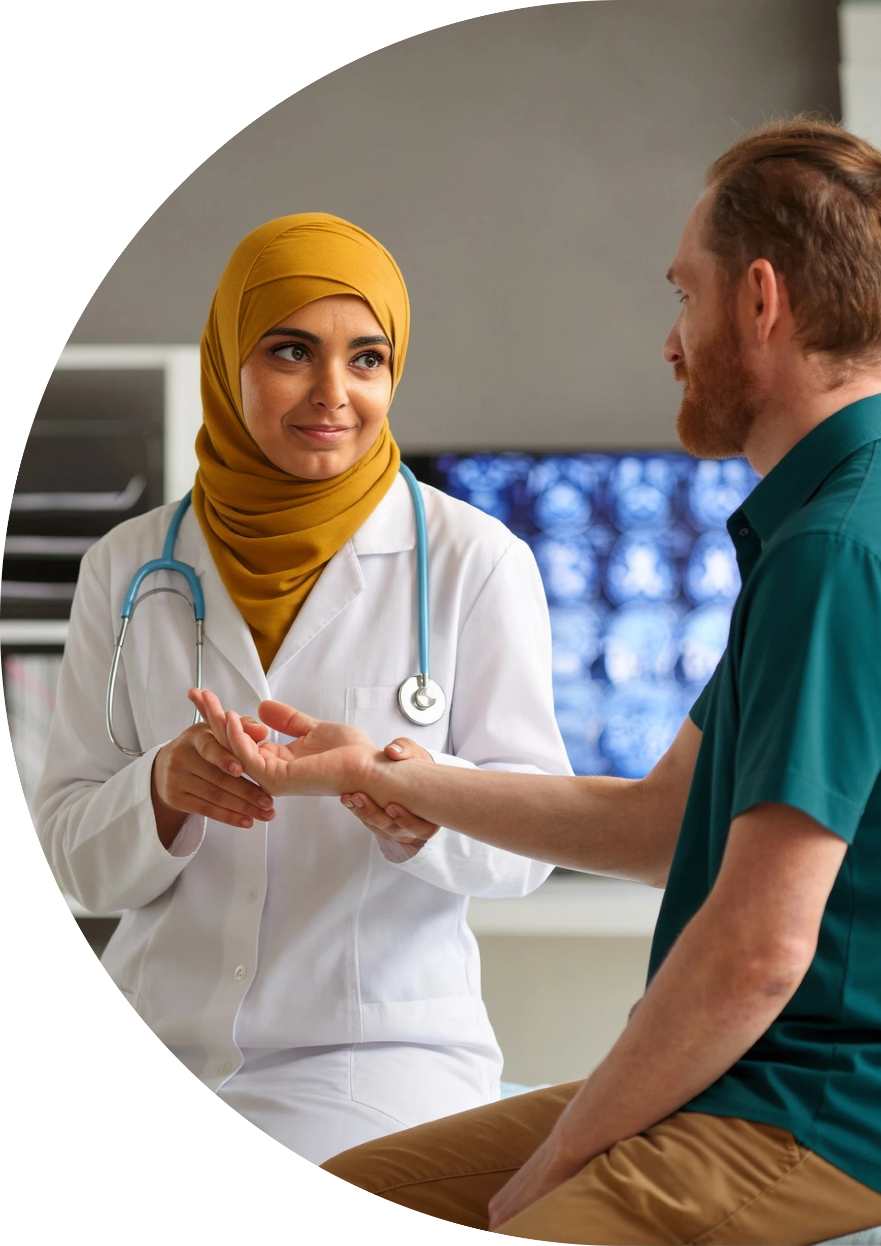 Doctor with patient